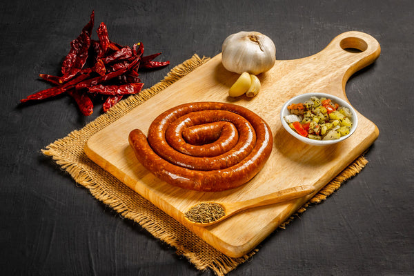 Raw Lamb Merguez Twister Sausage in Sheep Casing